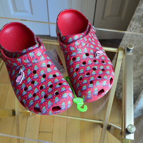 Crocs Vineyard Vines Christmas Holiday Red Classic Clog Size US M12 - Picture 2 of 9